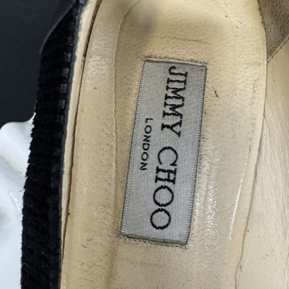 Jimmy Choo Size 38 (8) - Black Suede Leather Kitten Heel - Picture 4 of 8